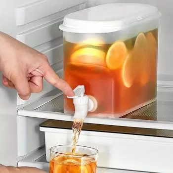 Диспенсер для напитков с большой емкостью и насадкой для воды - прозрачный полипропилен, герметичный, идеально подходит для лимонада, чая и фруктовых напитков, легко наливать воду