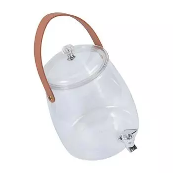 Диспенсер для напитков с гальванизированным краном и кожаной ручкой для сервировки на вечеринке, большой емкости, кувшин для холодной воды 5L