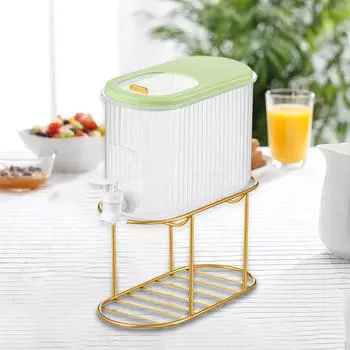 Диспенсер для напитков со льдом 4 л, бутылка для лимонада, кувшин для смешанных напитков с железной рамой, холодный для жёлтый