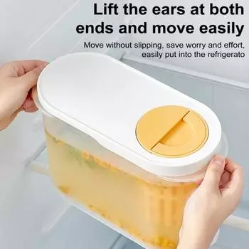 Диспенсер для напитков в холодильнике с широким горлом, герметичный диспенсер для напитков для лимонада жёлтый