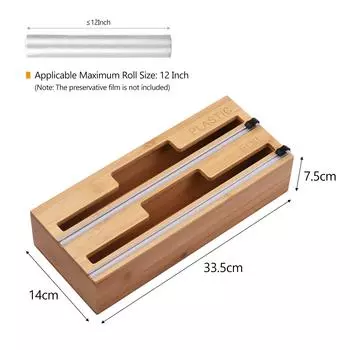 Диспенсер для обертывания 2 в 1 с резаком для пластиковой пленки, алюминиевая фольга, диспенсер для вощеной бумаги для кухни 2-slot