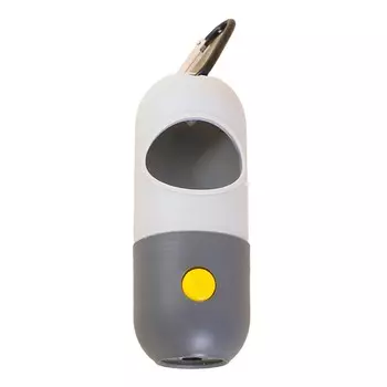 Диспенсер для пакетов для собачьих отходов большой вместимости, портативный, без рук, держатель для пакетов для отходов домашних животных с металлическим зажимом для серый