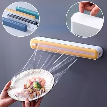 Диспенсер для пищевой пленки Диспенсер для пластиковой пленки Резак Слайдер для алюминиевой фольги Резак для стретч-пленки Кухонные принадлежности зелёный