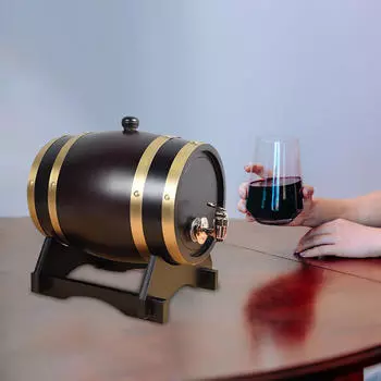 Диспенсер для пивной бочки, дуб, вино, винтажный стиль, выдержка древесины для вина, 1L