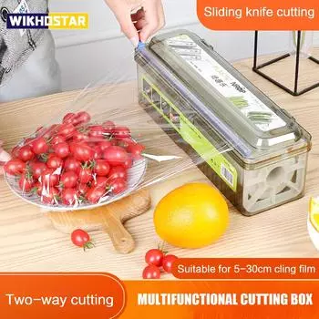 Диспенсер для пластиковой пленки, фиксирующая фольга, резак для пищевой пленки, пищевая пленка, пластиковый острый диспенсер, резак, органайзер, аксессуары для кухонных инструментов