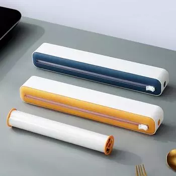 Диспенсер для пластиковой пленки с выдвижным резаком, регулируемый держатель рулона пищевой пленки 2 в 1, режущие инструменты, кухонные гаджеты зелёный