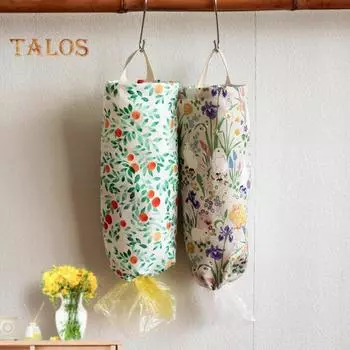 Диспенсер для пластиковых пакетов с принтом, экономящий место, моющийся, удобный домашний мешок для мусора, органайзер для дома