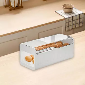 Диспенсер для яиц для холодильника, автоматический роликовый лоток, штабелируемый, 2 слоя белый