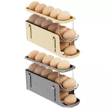 Диспенсер для яиц в холодильнике. Компактный держатель для яиц в холодильнике, вмещает 17 яиц. бежевый
