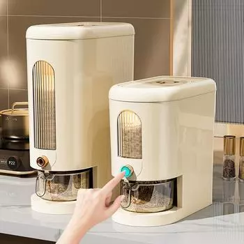 Диспенсер для риса 5 кг/10 кг, герметичный диспенсер для кукурузы, сухих хлопьев, влагостойкий, защищенный от насекомых кухонный контейнер для хранения продуктов