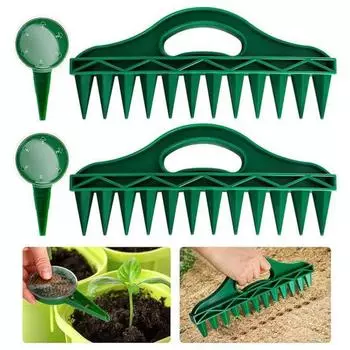 Диспенсер для садового посева с ручкой. Подходящее расстояние. Практичный дизайн. Широкое использование. Эффективный инструмент для посадки садовой почвы. 2pcs