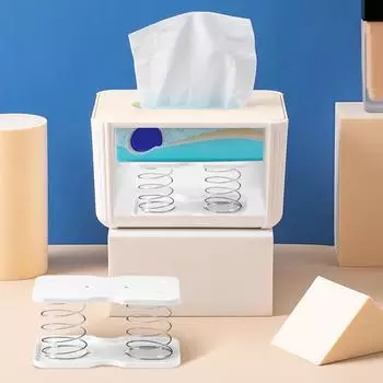 Диспенсер для салфеток с пружинной поддержкой, автоматический подъемный пружинный держатель для салфеток, легко подбираемый контейнер для салфеток, подходит для коробки 90%