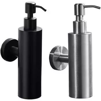 Диспенсер для шампуня для душа, дозатор жидкого мыла из нержавеющей стали, настенный для ванной комнаты серебряный