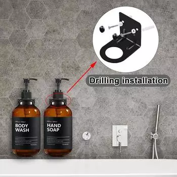 Диспенсер для шампуня и кондиционера 500 мл с настенными креплениями, с этикетками, дозатор для мыла из ПЭТ-бутылок, насос для ванной комнаты в отеле и дома style 2