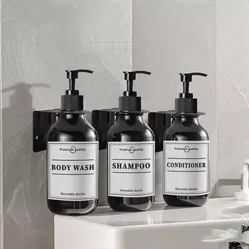 Диспенсер для шампуня и кондиционера 500 мл с настенным креплением, дозатор для мыла, флакон с дозатором, мыло для посуды/мыло для рук/лосьон Type 1