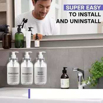 Диспенсер для шампуня и кондиционера настенный 500 мл многоразовый флакон для мыла для ванны лосьон для душа мыло дозатор для ванной комнаты Type 1