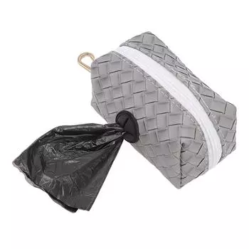 Диспенсер для собачьего мусора с застежкой-молнией, матовый, большой емкости, подходящий размер отверстия, диспенсер для собачьих какашек серый