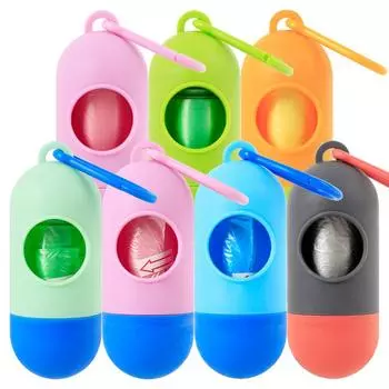 Диспенсер для собачьих какашек Мешок для отходов домашних животных Переносной Экологичный для собак Мешки для уборки Прочные мусорные мешки для собак и кошек Товары для животных чёрный