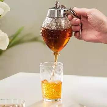 Диспенсер для сока и сиропа из меда, без капель, стеклянный, красивый, в форме сот, горшок и