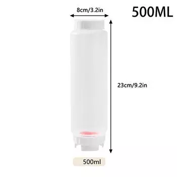 Диспенсер для соуса Большая емкость Двойная выжимная бутылка Кухонная бутылка для оливкового масла Диспенсер Бутылка для хранения Кухонная утварь 500ML