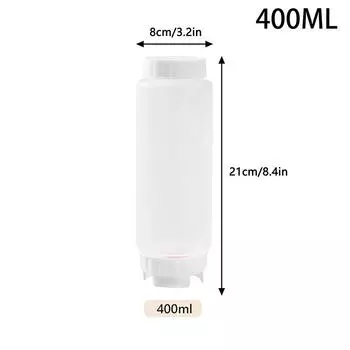 Диспенсер для соуса Большая емкость Двойная выжимная бутылка Кухонная бутылка для оливкового масла Диспенсер Бутылка для хранения Кухонная утварь 400ML