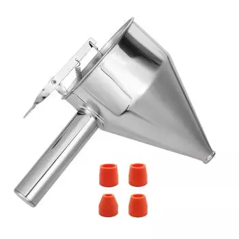 Диспенсер для теста для блинов из нержавеющей стали, инструмент для воронки для торта, подходит для кексов, вафель и тортов с регулируемым потоком A