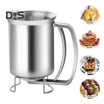 Диспенсер для теста для блинов из нержавеющей стали, воронка, дозатор для кексов, кексов, вафель, прочный кухонный инструмент для любителей выпечки