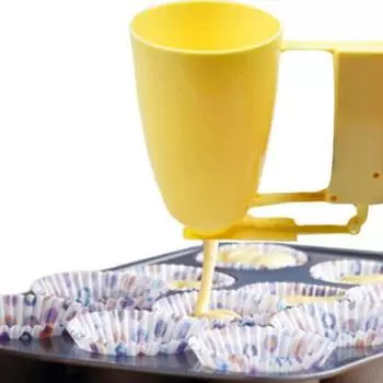 Диспенсер для теста, контактный с пищевыми продуктами, многоразовый пластиковый универсальный прибор для кексов, крема, воронка для теста, машина для приготовления мясных шариков жёлтый