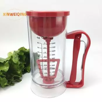 Диспенсер для теста на 1200 мл, мерная этикетка, смесь для блинов, кексов, вафельных маффинов, сепаратор теста красный