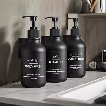 Диспенсер для ванной комнаты 500 мл, шампунь и кондиционер, мыло для душа, бутылка для лосьона, настенный бамбуковый насос, дозатор для мыла Type 5