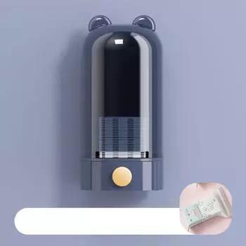 Диспенсер для ватных дисков автоматический пылезащитный прозрачный настенный держатель для косметических дисков синий