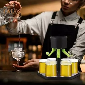 Диспенсер для вина с пробкой, прочный держатель для жидкости с несколькими носиками для вечеринок, вино, красное вино, напитки, сервер для напитков чёрный