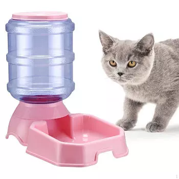 Диспенсер для воды большой емкости для собак и кошек Feeder розовый