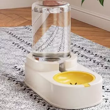 Диспенсер для воды для домашних животных большой емкости, разделительная конструкция, автоматическая кормушка для корма, принадлежности для кормления домашних животных серый