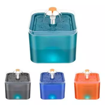 Диспенсер для воды для домашних животных с рециркуляционным фильтром, питьевой фонтанчик для кошек с пресной водой, зарядка через USB, светодиодная подсветка green