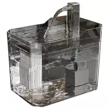 Диспенсер для воды для кошек объемом 1,5 л с насосом, фильтрованная вода, бесшумная работа при нехватке воды, автоматическое отключение питания, автоматическая циркуляционная поилка