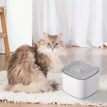 Диспенсер для воды для кошек с автоматической фильтрацией и циркуляцией, текучая живая вода, большая емкость, интеллектуальный диспенсер для воды для собак и домашних животных One Size белый