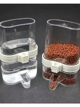 Диспенсер для воды для птиц, кормушка для птиц, автоматическая поилка для попугаев, дозатор корма для попугаев, аксессуары для клеток для птиц белый