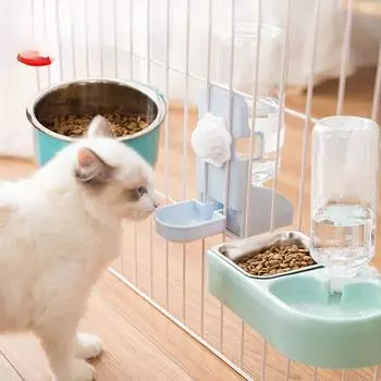 Диспенсер для воды для щенков, подвесная миска, чайник для питья, автоматическая подвесная клетка для кормления водой, товары для кошек 26.5*16.5*22cm