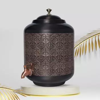 Диспенсер для воды с резьбой по меди, контейнер для сосудов Matka, горшок с краном из нержавеющей стали, 11 литров, аюрведическая польза для здоровья, йога