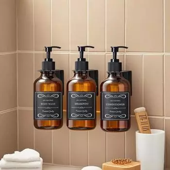 Диспенсер для жидкого мыла 500 мл с насосом и настенным держателем, дозатор для жидкого мыла для рук, насос, современный декор для ванной комнаты Type 4