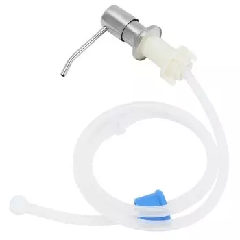 Диспенсер для жидкого мыла для кухонной раковины. Дозатор жидкого мыла из нержавеющей стали 304. Вращающаяся головка насоса. Длина трубки 115 см. Вращение на 360°. Прибл.