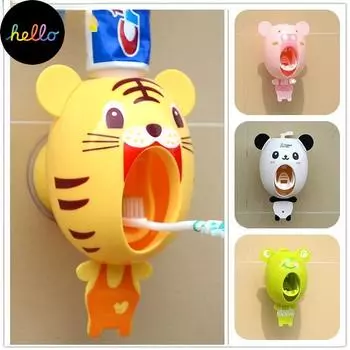 Диспенсер для зубной пасты с героями мультфильмов, мощная присоска, аксессуары для ванной комнаты, набор, держатель для зубной щетки, автоматический держатель для зубной щетки C ld