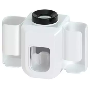 Диспенсер для зубной пасты Выдавливатель зубной пасты Электрический держатель зубных щеток Настенный органайзер для зубных щеток с двумя отверстиями Аксессуары для ванной комнаты