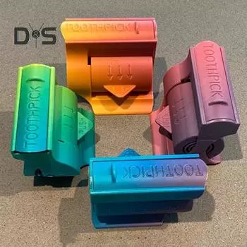 Диспенсер для зубочисток, напечатанный на 3D-принтере, с выдвижной крышкой, держатель для зубочисток, портативный, для домашнего офиса, ресторана, настольный органайзер для зубочисток, контейнер