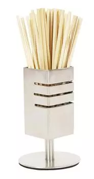 Диспенсер для зубочисток Trifri Компактный держатель для коктейлей из нержавеющей стали для стула патио и обеденного стола одна коробка прямоугольной формы с подставкой Держатель 3” x 2” inches серебряный