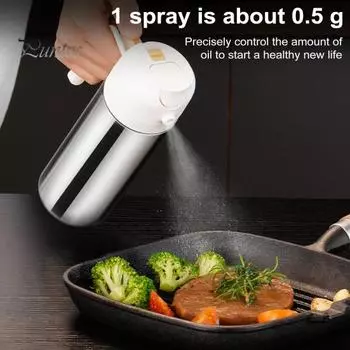 Диспенсер и распылитель оливкового масла из нержавеющей стали 2-в-1, 360 мл/430 мл/500 мл, распылитель пищевого масла Mister для кухни, приготовления пищи, фритюрницы, жарки барбекю S