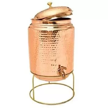 Диспенсер из чистой меди с кованой подставкой (5 литров) медный