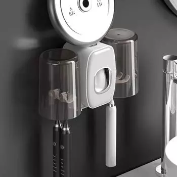 Диспенсер, простая установка, настенный, без перфоратора, водонепроницаемый, автоматический держатель для зубной пасты для ванной, набор держателей для зубной пасты белый