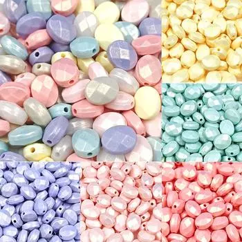 Дисперсионные бусины для изготовления ювелирных изделий своими руками, акриловые серьги-макароны, украшение «сделай сам», браслеты из бисера, 20 шт., 8*10 мм жёлтый